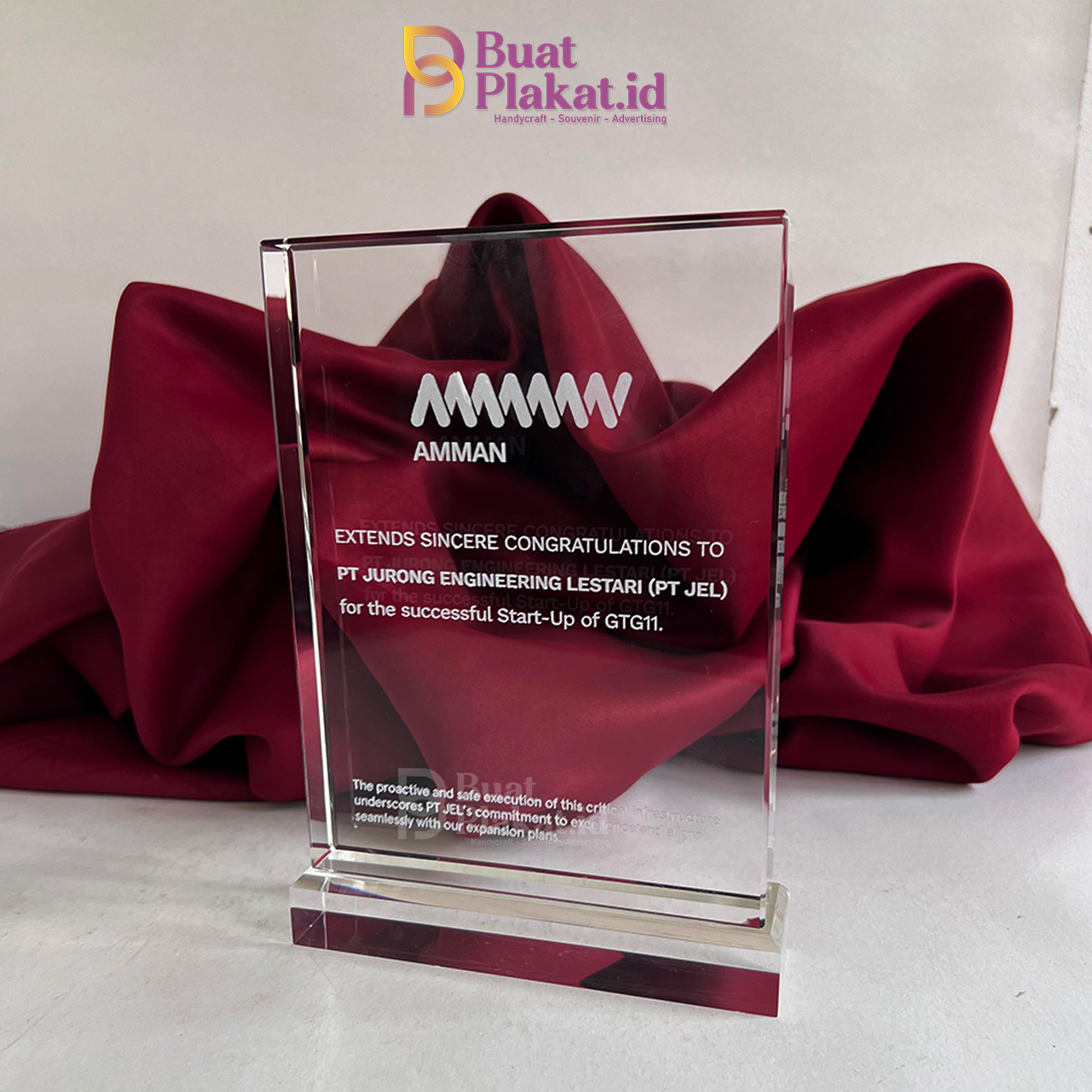 Plakat Kristal PT Jurong Engineering Lestari